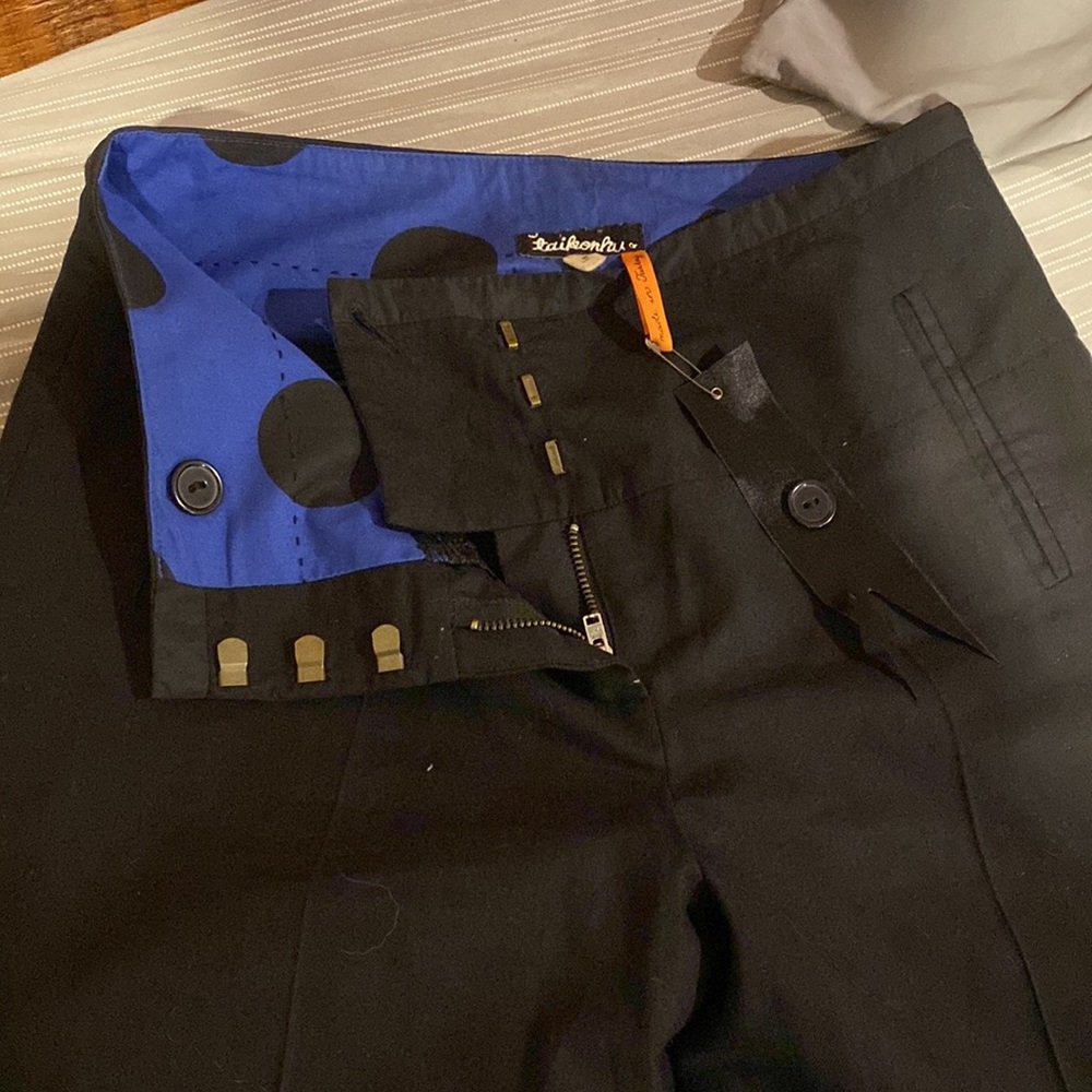 High waist wide leg black pant from anthropologie - Picture 2 of 4